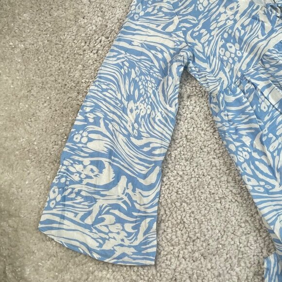 Maaji Helena Blue White Animal Print Tassel Tie Flowy Dress - Picture 10 of 13